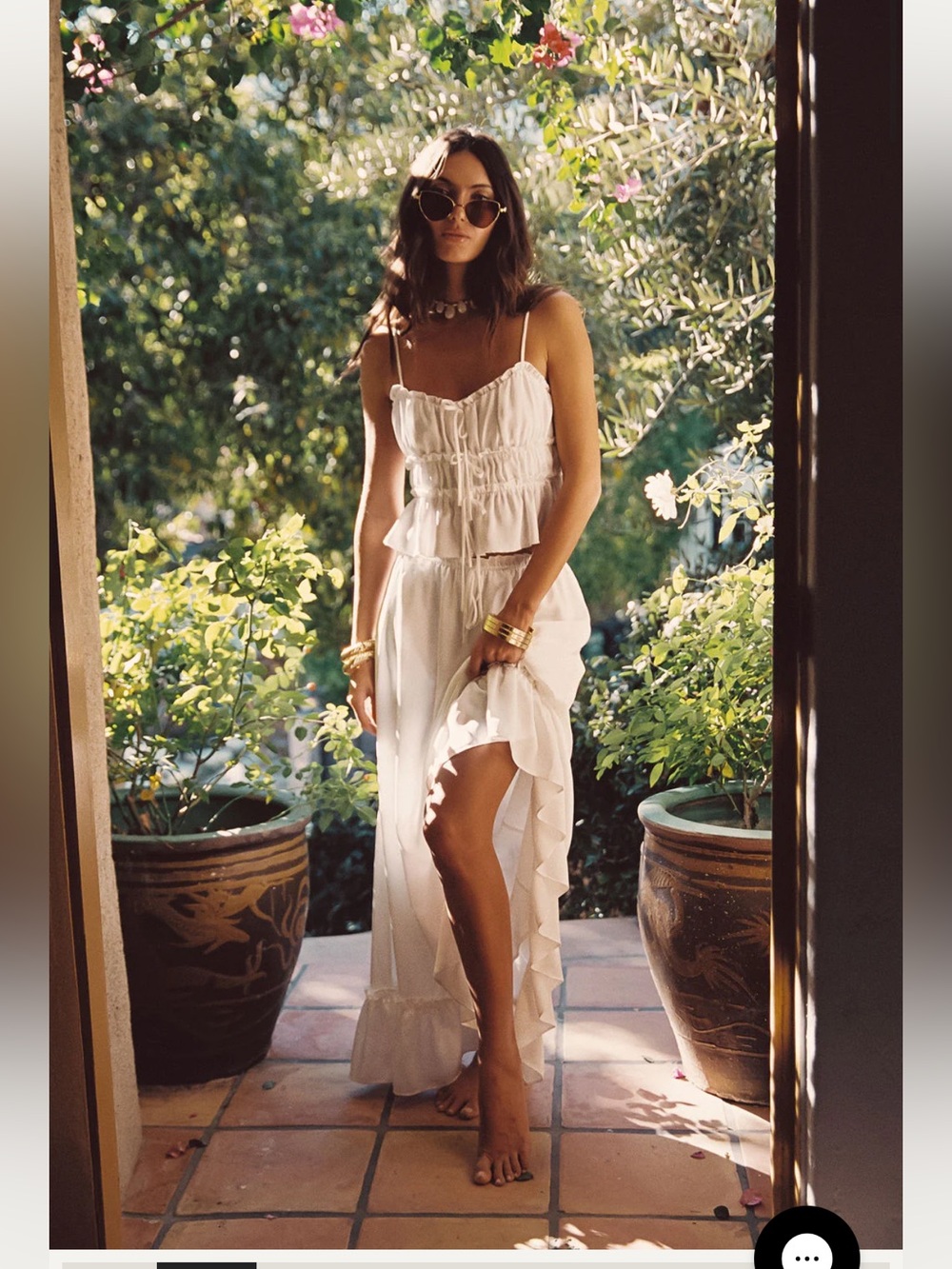 12th Tribe Dahlia White Satin Skirt Set